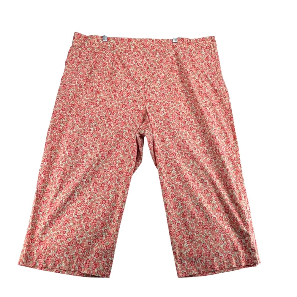 Fashion Bug Stretch Floral Capri Cropped Pants Womens Plus 26W Cottagecore